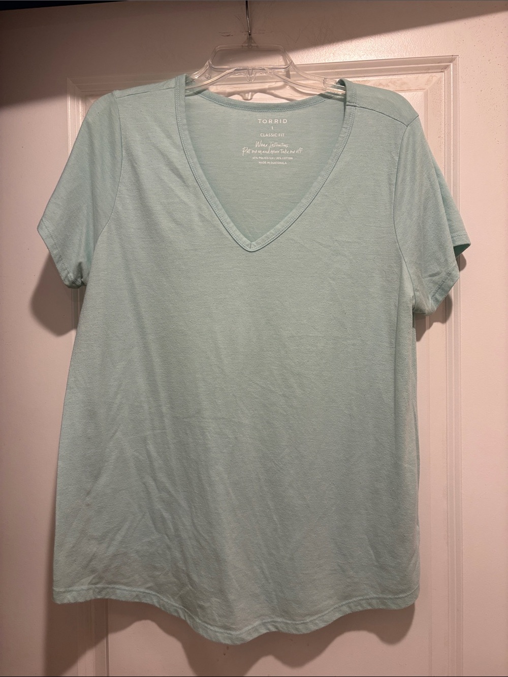 torrid Light Aqua V-Neck Short Sleeve Tee